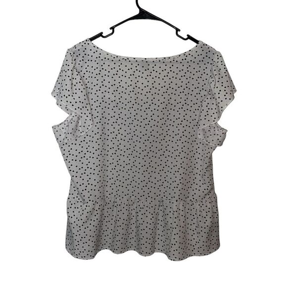 SHEIN Plus Confetti Heart Print Ruffle Sleeve Peplum Blouse Size XL - Picture 4 of 5